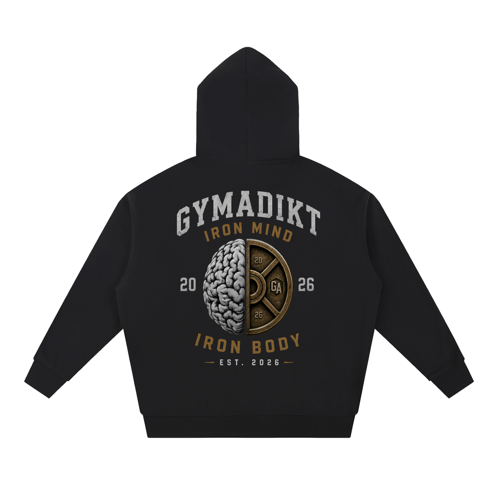 GYMADIKT Iron Mind Iron Body Oversized Hoodie