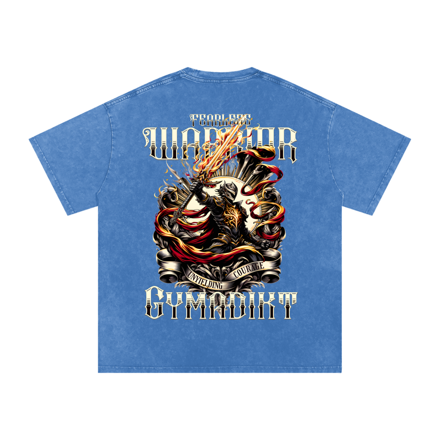 Fearless Warrior Gymshirt – Unyielding Courage Vintage Washed Tee