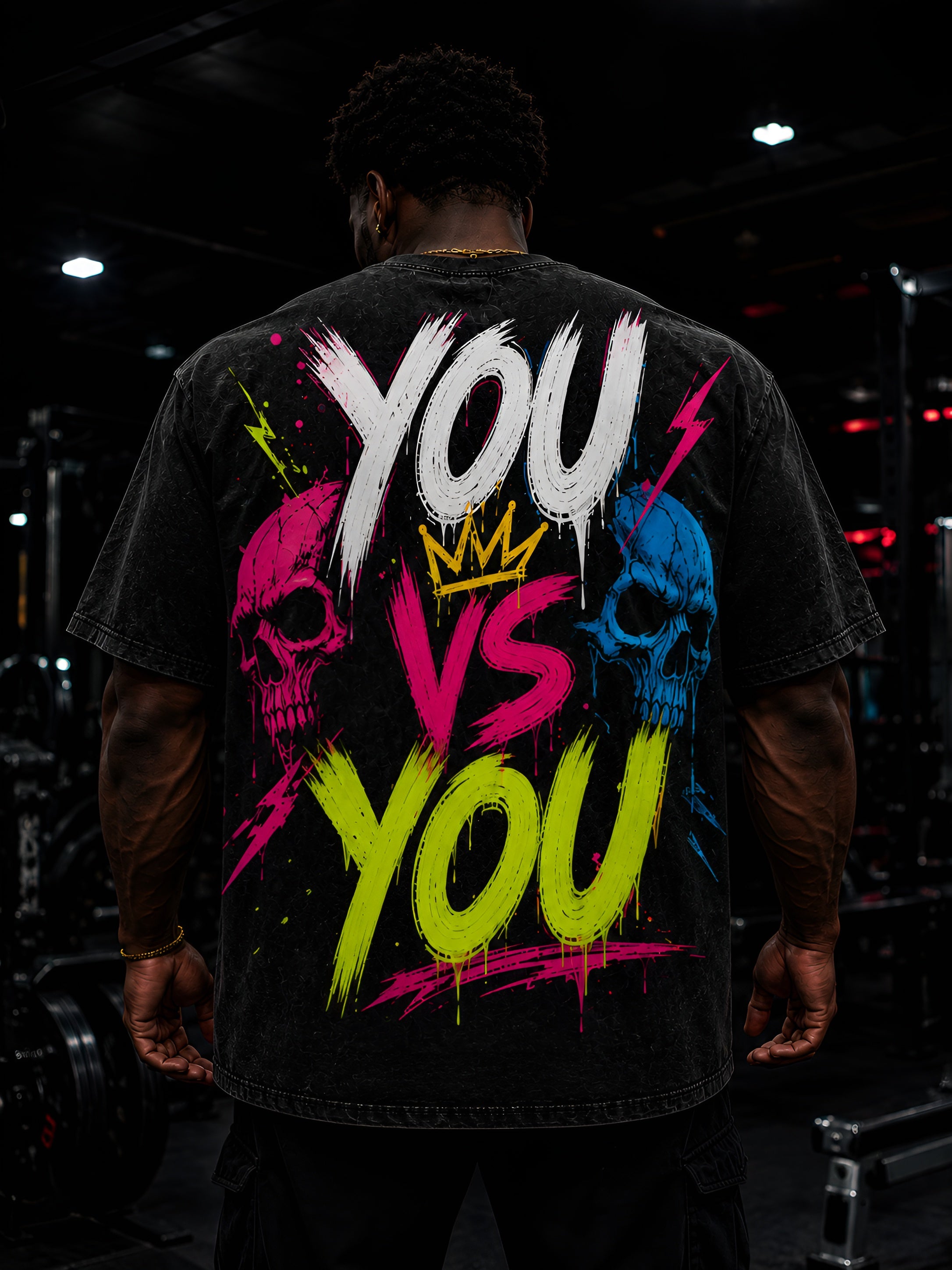 Gymadikt YOU VS YOU Oversized Tee – Washed Black