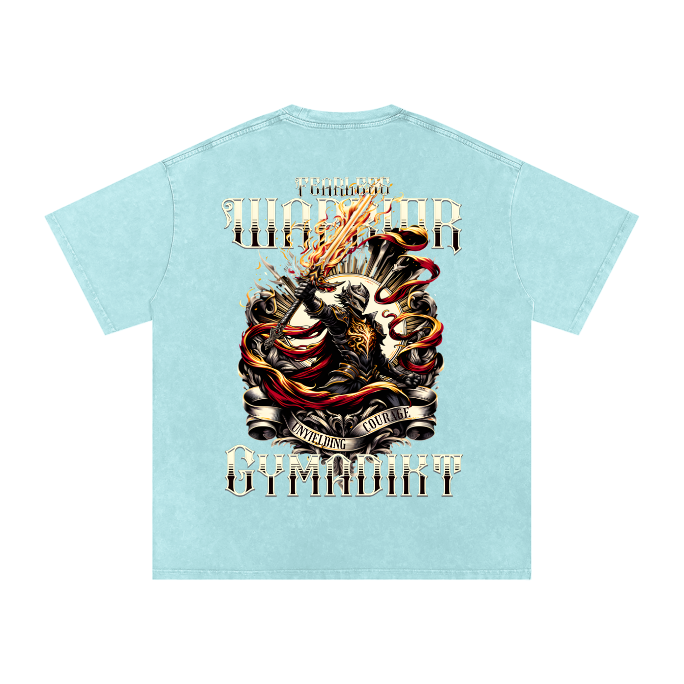 Fearless Warrior Gymshirt – Unyielding Courage Vintage Washed Tee
