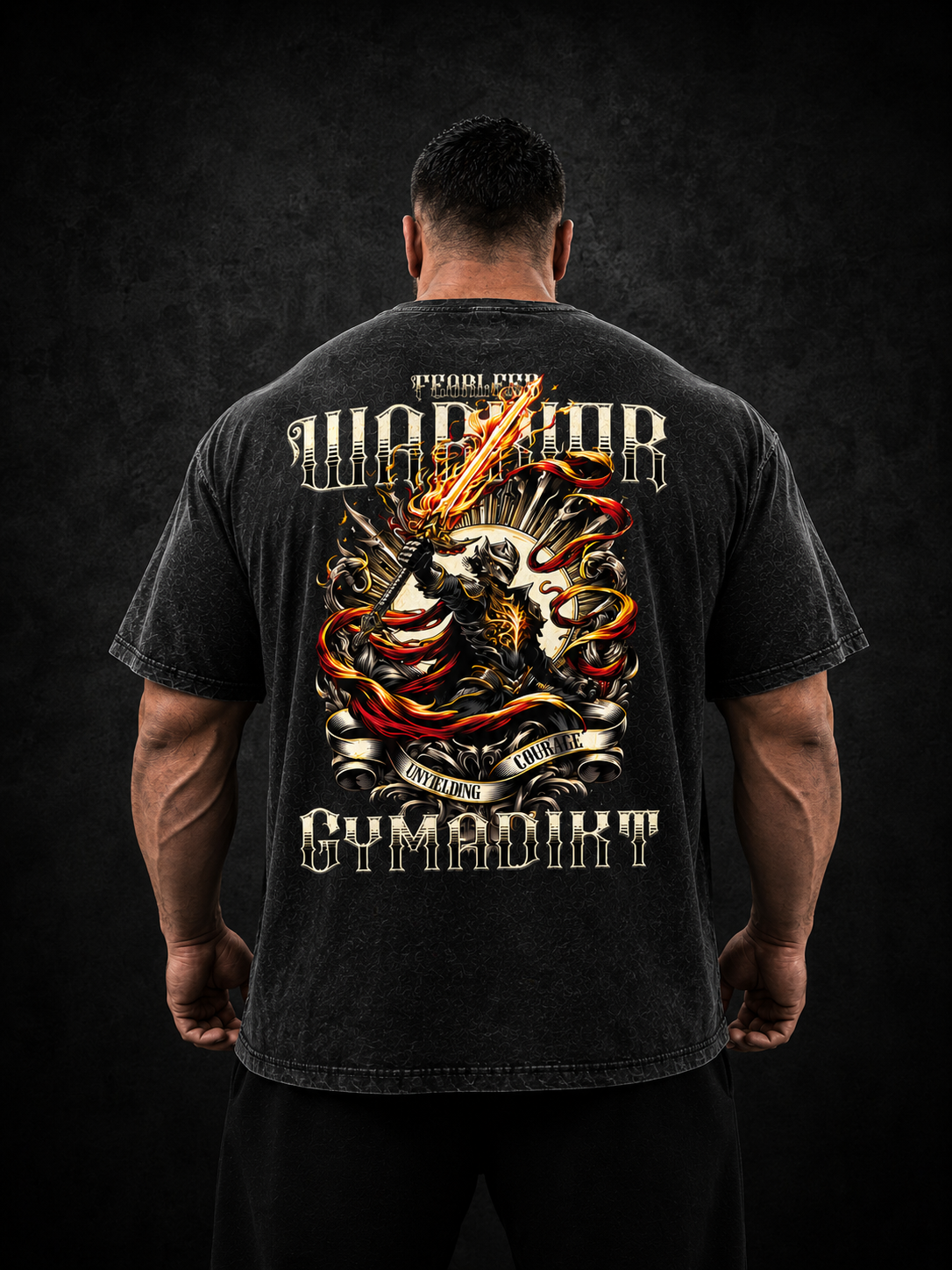 Fearless Warrior Gymshirt – Unyielding Courage Vintage Washed Tee
