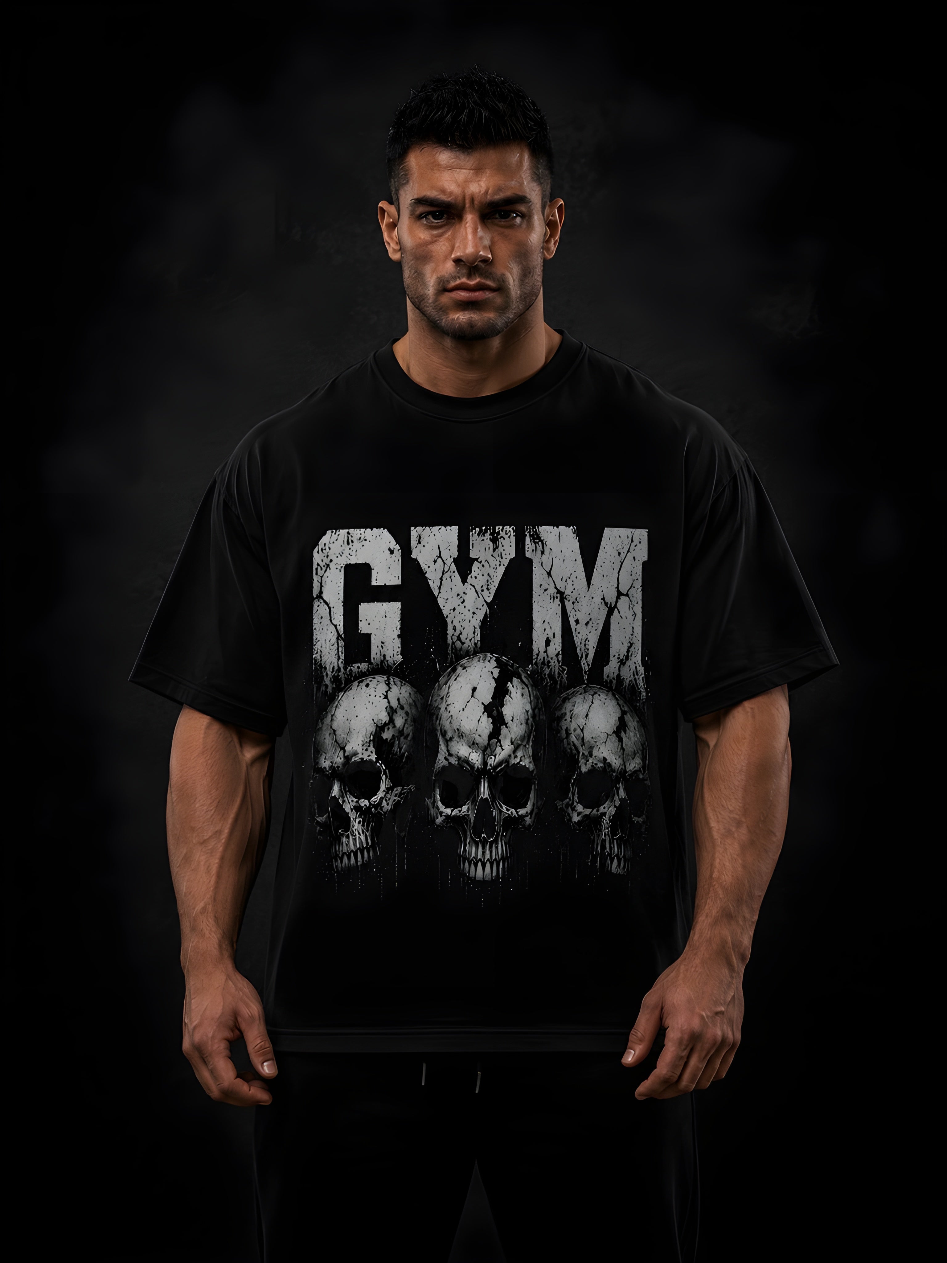 Gymadikt “Skull Gym” Oversized Graphic Tee